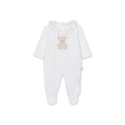 Baby Gi White teddy silver bear babygrow 