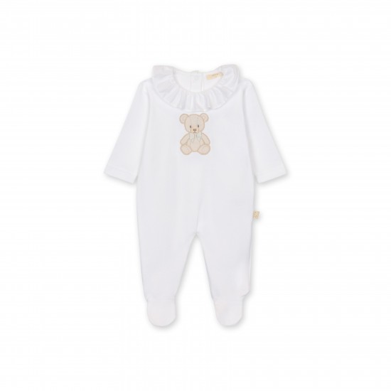 Baby Gi White teddy silver bear babygrow 