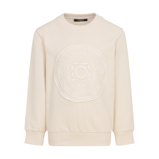 Balmain cream circle logo sweater 