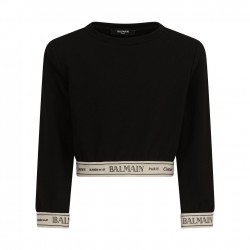 Balmain Girls black logo sweater + legging set 