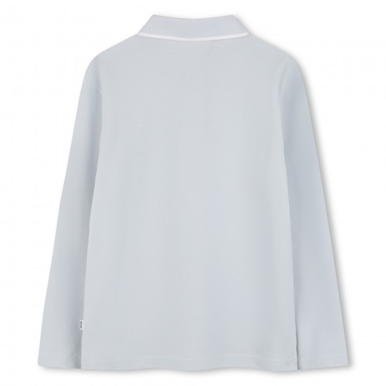 Hugo Boss Pale Blue long sleeved polo top 