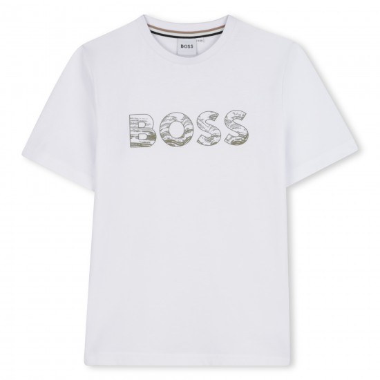 Hugo Boss White big logo t-shirt 