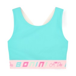 Bonini By Adee Flex Blue colour block sports crop top 
