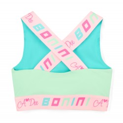 Bonini By Adee Flex Blue colour block sports crop top 