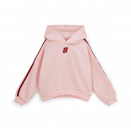 Bonini Pink/Burgundy logo piping hoody  + wide leg joggers 