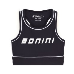 Bonini Black with White Piping sports crop top