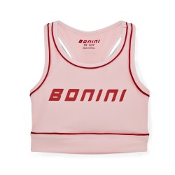 Bonini Pink with Burgundy Piping sports crop top