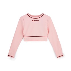 Bonini Pink/Burgundy piping long sleeved sports top 