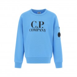 CP Company Azure Blue logo sweater 