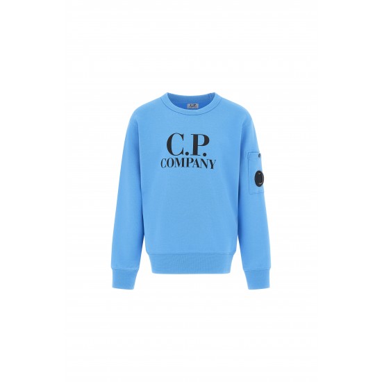CP Company Azure Blue logo sweater 