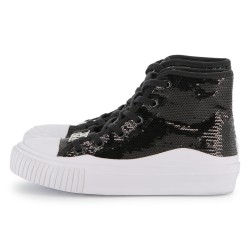 DKNY Black sequin hightop trainers 