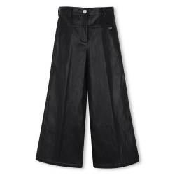 DKNY Black leather flare trousers 