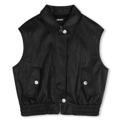DKNY Black leather gilet 