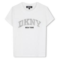 DKNY Cream/Silver logo t-shirt 