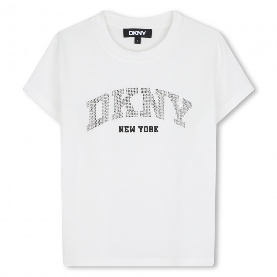 DKNY Cream/Silver logo t-shirt 