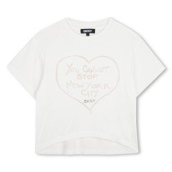 DKNY Cream heart logo t-shirt