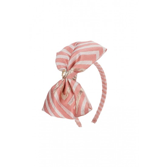 DAGA Pink/Bronze bow hairband