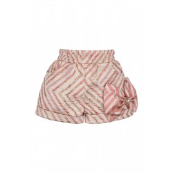 DAGA Cream bow top + Pink/Bronze shorts 