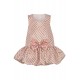 DAGA Cream blouse + Pink/Bronze pinafore 