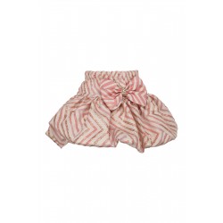 DAGA Cream bow top + Pink/Bronze puff skirt 