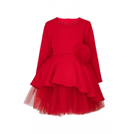 DAGA Red Tulle dress with bow detail