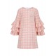 DAGA Pink tweed frill sleeved dress DAGA Pink tweed frill sleeved dress