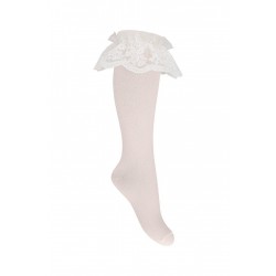 DAGA Cream lace knee high socks DAGA Cream lace knee high socks