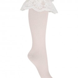 DAGA Cream lace knee high socks 