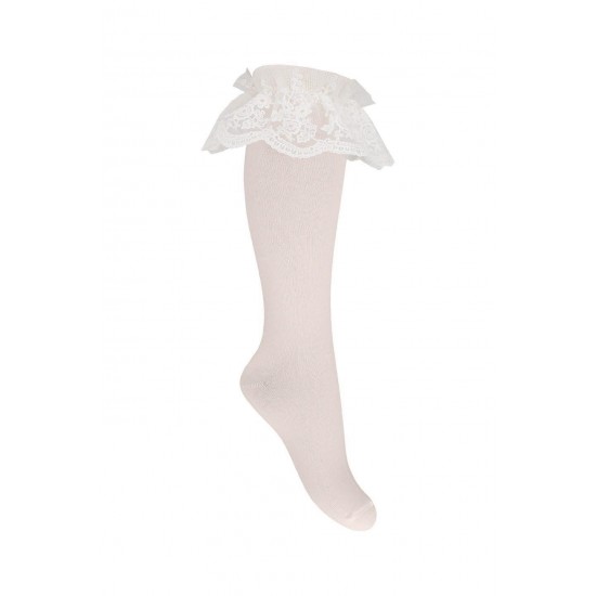 DAGA Cream lace knee high socks DAGA Cream lace knee high socks