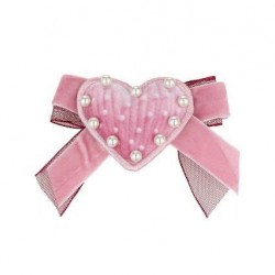 DAGA Pink heart + ribbon hairclip