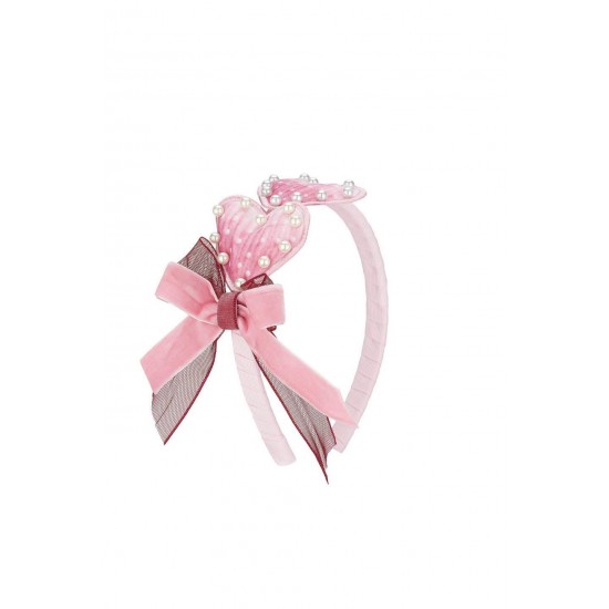 DAGA Pink hearts + ribbon hairband 