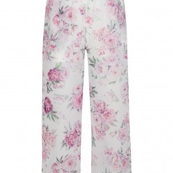 DAGA Cream/Pink Flower crop top + flare trouser set 