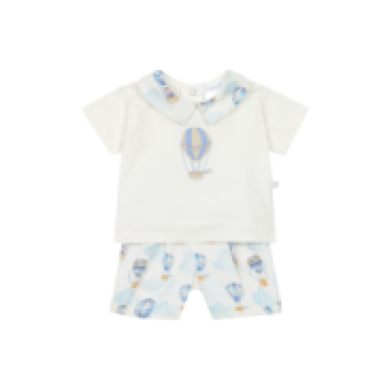 Deolinda Cream hot air balloon collard top + short set 