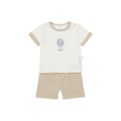 Deolinda Cream hot air balloon t-shirt + short set 