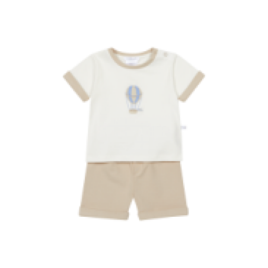 Deolinda Cream hot air balloon t-shirt + short set 