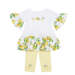 Deolinda Lemon peplum top + legging set 