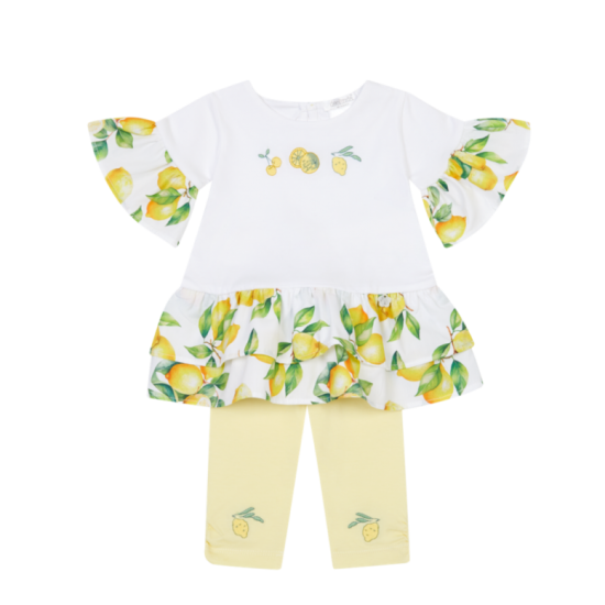 Deolinda Lemon peplum top + legging set 