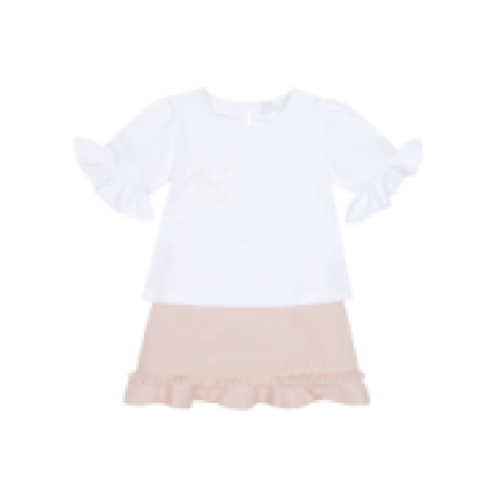 Deolinda White flower top + short set 