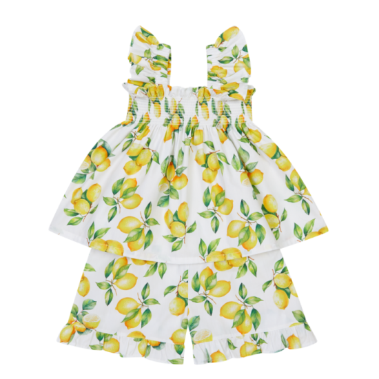 Deolinda lemon print top + short set 