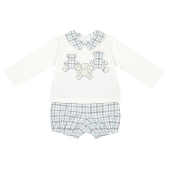 Deolinda Cream teddy checked pant set