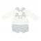Deolinda Cream teddy checked pant set