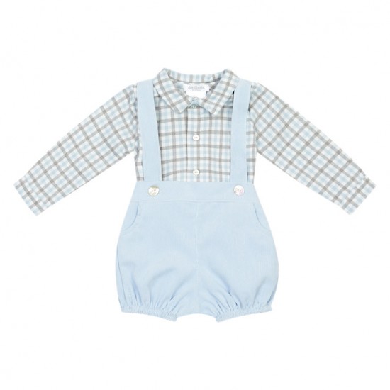 Deolinda Blue/Grey checked pant set 