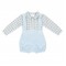 Deolinda Blue/Grey checked pant set 