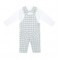 Deolinda Blue/Cream checked dungaree set 
