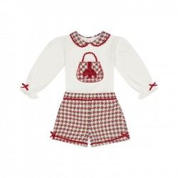 Chich By Deolinda Red/Cream handbag print top + short set Chich By Deolinda Red/Cream handbag print top + short set
