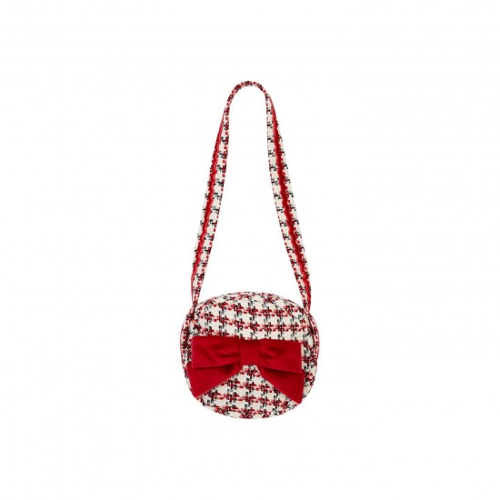 Chich By Deolinda Red/Cream checked handbag 