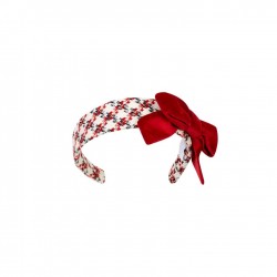 Chich By Deolinda Red/Cream checked headband Chich By Deolinda Red/Cream checked headband