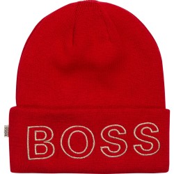 Hugo Boss bright red pull on hat