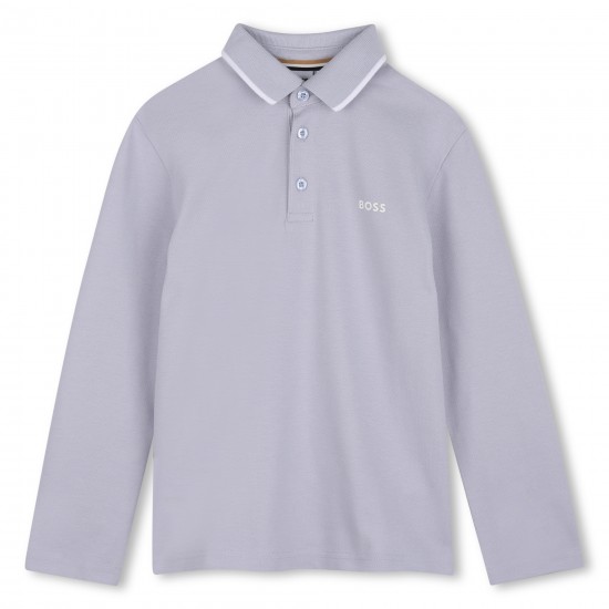 Hugo Boss Pale Blue long sleeved polo 