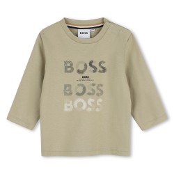 Hugo Boss Elm Green 3 logo long sleeved top